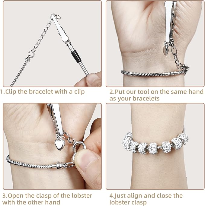 20PCS Snake Chain Charm Bracelet with Bracelet Helper Adjustable Snake Bracelet Chains with Lobster Clasp Extender Chain for Women DIY Jewelry Making Supplies