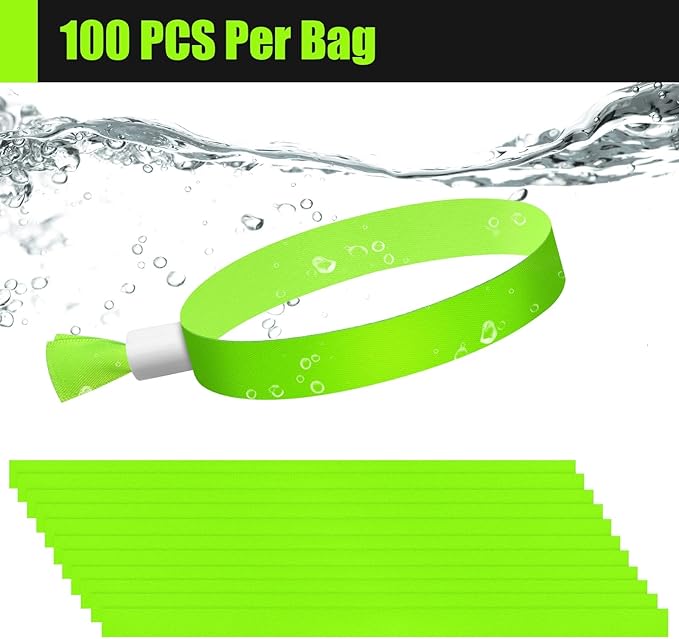 Green-Power America 100 Pcs Cloth Event Wristbands, Event Wristbands, Colored Wrist Bands for Events, for Lightweight Concert Wrist Strap for Activities, Party Bracelets for Events (Color : Green2)