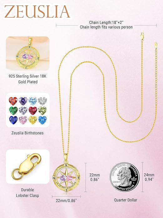 Valentine's Day Gifts for Wife 925 Sterling Silver Double Birthstone Pendant Necklaces I Love You for Always and Forever Necklace Anniversary Birthday Gifts for Wife Girlfriend Mom Her