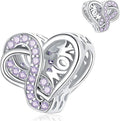 VOROCO 925 Sterling Silver mom Charm for Bracelets Necklaces pendant Charms,Infinity Love Heart Charms for Mother Birthday Christmas day Jewelry Gifts