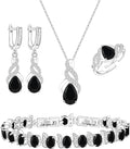 GZWHD Jewelry Set for Women CZ Earrings Necklace Ring Bracelet Set Prom Party Wedding Jewelry Gift for Mother Friend Wife
