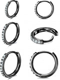 925 Sterling Silver Small Hoop Earrings Cubic Zirconia Huggie Hoop Earrings, 3 Pairs 14K White Gold Plated Cartilage Piercing Earrings Ear Cuff Tiny Hoop Earrings for Women Men