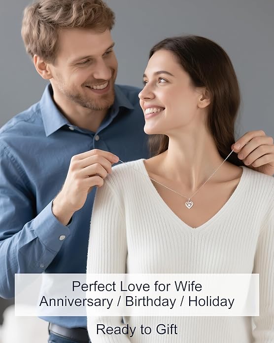 InfinityLove Heart Pendant Necklaces for Women, 2-5 Carat Moissanite Heart Necklace, Anniversary Birthday Christmas Valentine Engagements Mothers Day Jewelry for Wife Her Girlfriend Mom Daughter