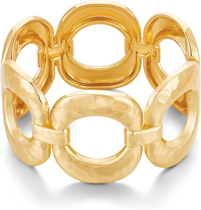 Chunky Gold Bangles Bracelet for Women Trendy Statement Bracelet Dainty Charm Gold Valentine's Day Gift Jewelry for Her