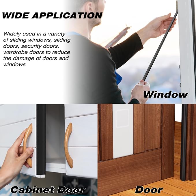 196" Wedge Weather Stripping for Draft Blocking, Foam Door Seal | Black - Image 8