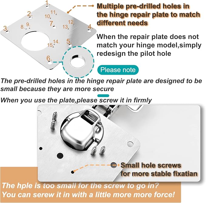 Cabinet Hinge Repair Plate, Hinges Repair Fixing Plate Cabinet Repair Board | 6 - Image 6