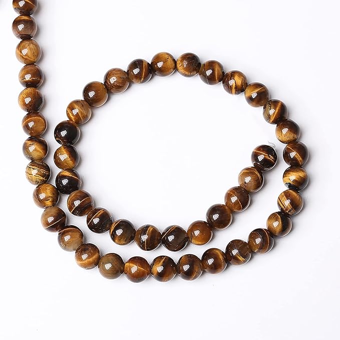 4MM 90PCS Natural Yellow Tiger Eye Stone Beads Semi Gemstone Round Loose Beads for Jewelry Making 15" DIY Bracelet Necklace Earrings (Yellow Tiger Eye Stone, 4mm)