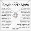 To My Boyfriend's Mom Love Knot Necklace, Elegant Jewelry Gift From Girlfriend, Meaningful Mothers Day Surprise, Birthday Christmas Keepsake With Heartfelt Message