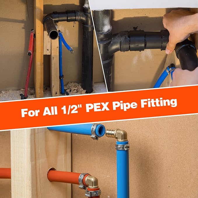 50/100/200 Pack 1/2" PEX Cinch Clamps, Stainless Steel Single Ear Hose Clamps - Image 5