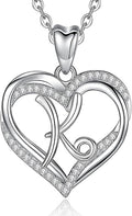 INFUSEU Unique Initial Necklaces for Women Girls Small Heart Letter Jewelry, Meaningful Personalized Gifts