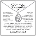 TRYNDI To My Daughter Necklace from Dad - Christmas Gifts for Daughter, Granddaughter, Daughter-In-Law, Women's Jewelry Gifts for Women Birthday, Valentine's Day, Mother's Day