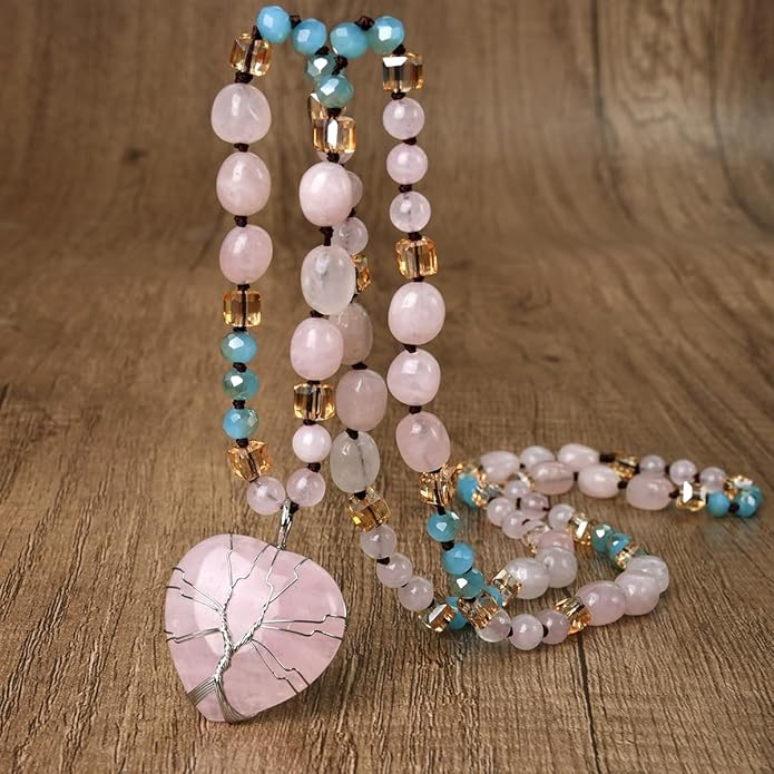 Yomisa Boho Necklaces for Women Men Long,33/34/35 Inch Natural Turquoise Tiger Eye Beaded Stone Pendant Necklaces for Women Trendy,Handmade Bohemian Western Bead Necklace Fashion Charm Jewelry Gift