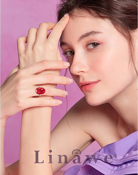 Linawe Cubic Zirconia Imitation Diamond Moissanite Rings for Women, 14K Gold/Rose Gold/Silver Adjustable Chunky Ring, Costume Rhinestone Jewelry for Wedding Engagement