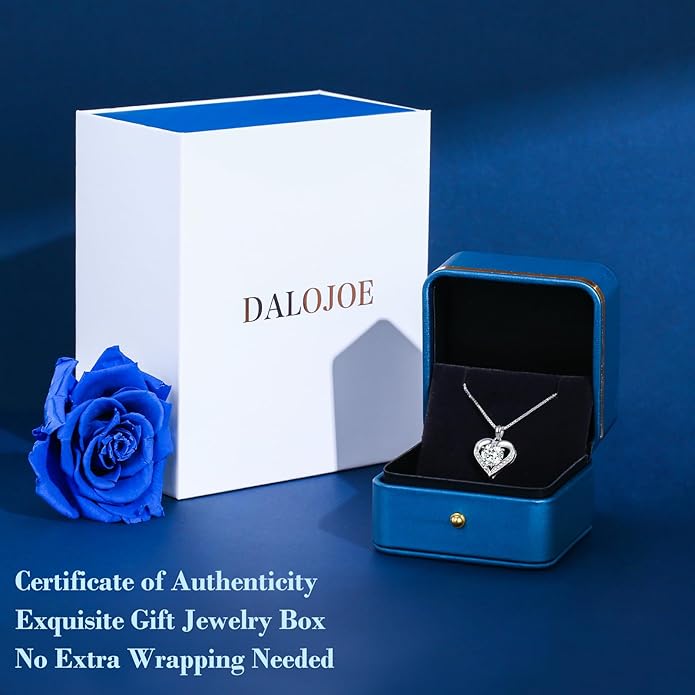 Moissanite Necklace for Women, 1-3 Carat Heart Necklace Engraved with 'I LOVE YOU', Birthday Gift for Wife, Anniversary Present for Wife Women, Jewelry Gifts for Valentine's Day