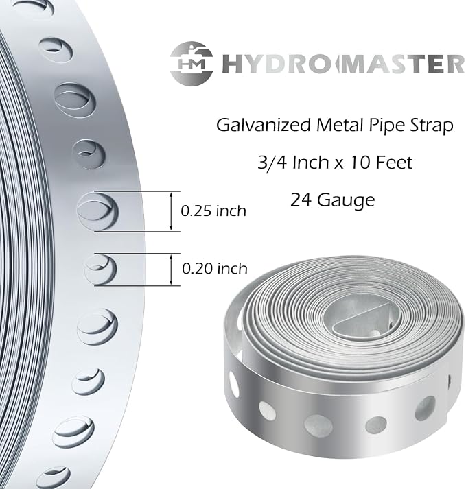 Galvanized Metal Pipe Strap, 3/4 Inch x 10 Feet, 24 Gauge, - Image 2