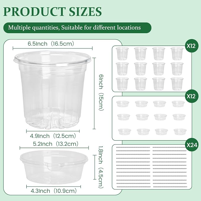 Bluepro Self Watering Pots for Indoor Plants, 6.5 Inch, Reservoir Trays and - Image 2