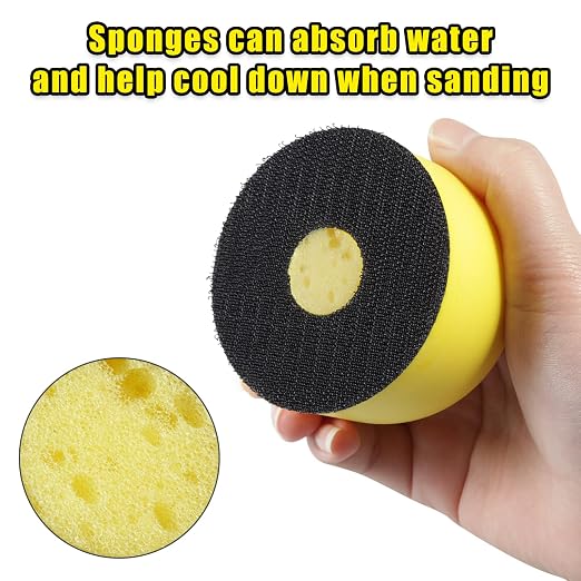 SPEEDWOX 4 Pack 3" Round Hand Sanding Blocks Hook and Loop Sanding Pad Includes - Image 3