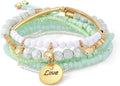MengPa Beaded Bracelets for Women Trendy Stacks Boho Bead Bracelet Pack Friendship Jewelry