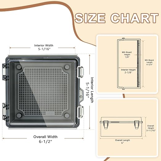 IP67 Waterproof Electrical Junction Box, 5.9x5.9x3.5 ABS Plastic Enclosure | - Image 7