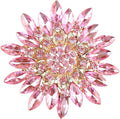 Rhinestone Large Flower Brooches Pins for Women Fashion Sparkly Crystal Sunflower Statement Brooch Unique Wedding Party Suit Dress Jewelry Accessories