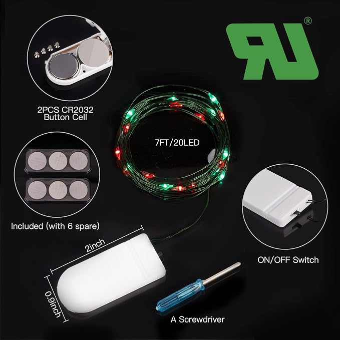 Brightown 12 Pack Led Fairy Lights Battery Operated String Lights Waterproof - Image 4
