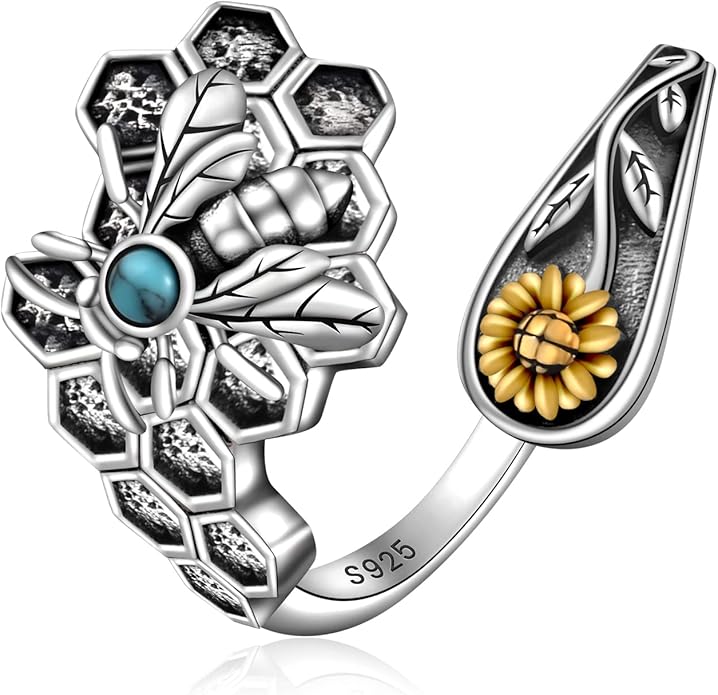 Spoon Rings for Women 925 Sterling Silver Sunflower Adjustable Thumb Spoon Rings Celtic Knot Promise Engagement Statement Boho Vintage Finger Open Antique Rings Jewelry