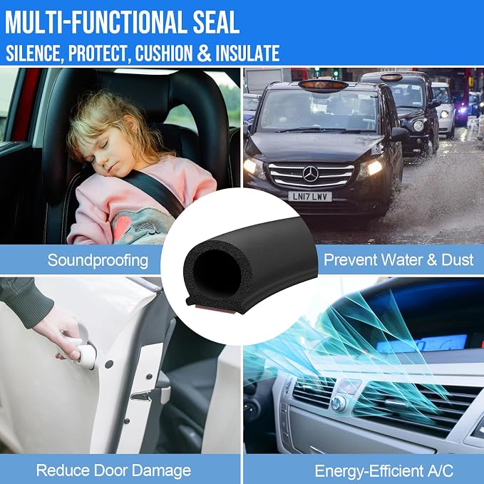 alophoty 40 Ft Rubber Weather Stripping Door Seal, D Shaped Automotive Weather - Image 5