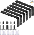 LSK 6PCS L Bracket, L 4"×H 2" Shelf Support Bracket, Max Load :42lb, Joint by LSK
