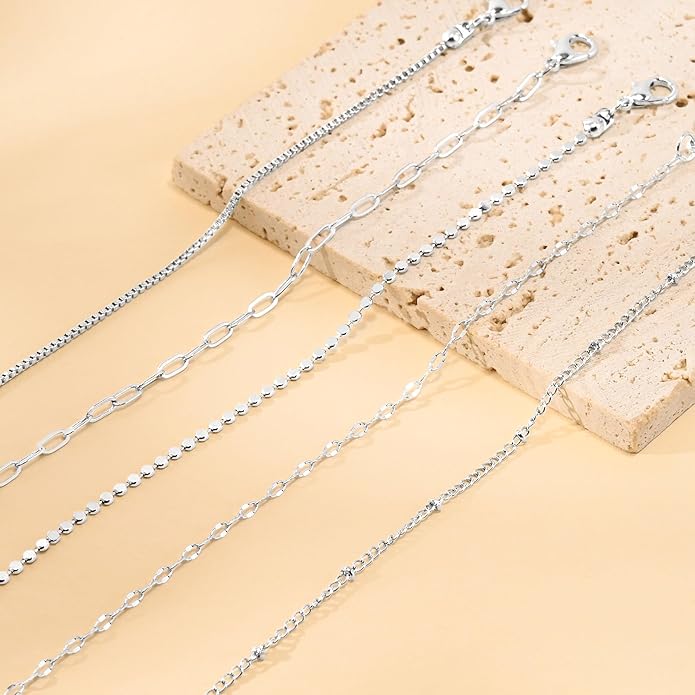 VIBILIA Dainty Gold Chain Bracelet for Women Trendy Stackable Adjustable Layered Metal Bracelet Gold Plated Twist Link Figaro Chain Paperclip Bracelets Fashion Jewelry
