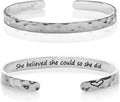 Carviell Engraved Cuff Bracelets for Women – Inspirational, Friendship, Love, Mom, Daughter, Sister, Christian, Graduation, Memorial & Wedding Gifts – 80+ Phrases – Stainless Steel, Gift-Ready