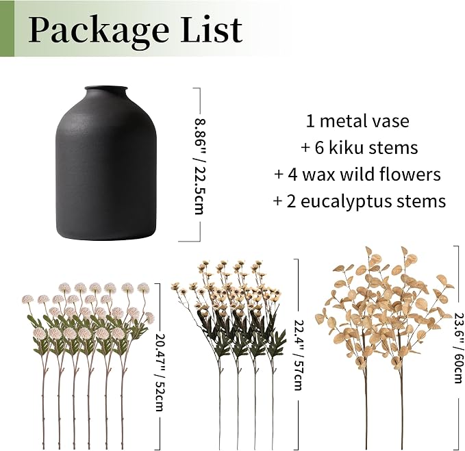 BLOSMON Beige Faux Flowers in Vase - Image 2
