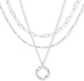 Layered Gold Necklaces for Women, Stackable Dainty 14K Gold Silver Plated Trendy Simple Heart Diamond Cross Bow Circle Pendant Paperclip Choker Dot Chain Necklace,Jewelry Set Gifts for Women