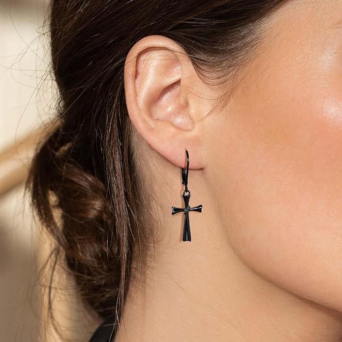 14K Gold Earring Cross Waterdrop Butterfly Heart Knot Earrings for Women Gold Silver Cross Leverback Drop Gold Silver Teardrop Hoop Dangle Earring White Gold Dangle Drop Earring