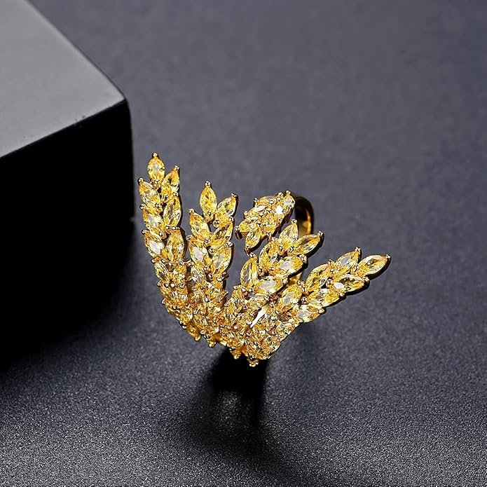 18K Gold Plated Rings for Women and Teen Girls Non Tarnish Cubic Zirconia Fidget Ring Butterfly/Snake/Mesh/Cross/Crown Knuckle Ring Open Adjustable Statement Stacking Chunky Rings