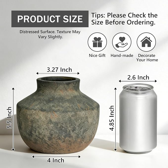 5.5 Inch Ceramic Vase, Small Decorative Vase - Image 2
