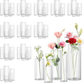 60pcs Cylinder Glass Vase for Centerpieces, 10 inch Tall Clear Flower Vase Bulk by Zomiol