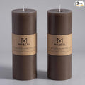 MOZEAL 3" x 8" Hand-Poured Unscented Large Candle, Smokeless Rustic Pillar by MOZEAL