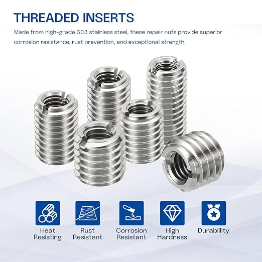 10Pcs Thread Adapter Sleeve Reducing Nut, M10 M to M8 F, 12mm Length | M10 x - Image 3