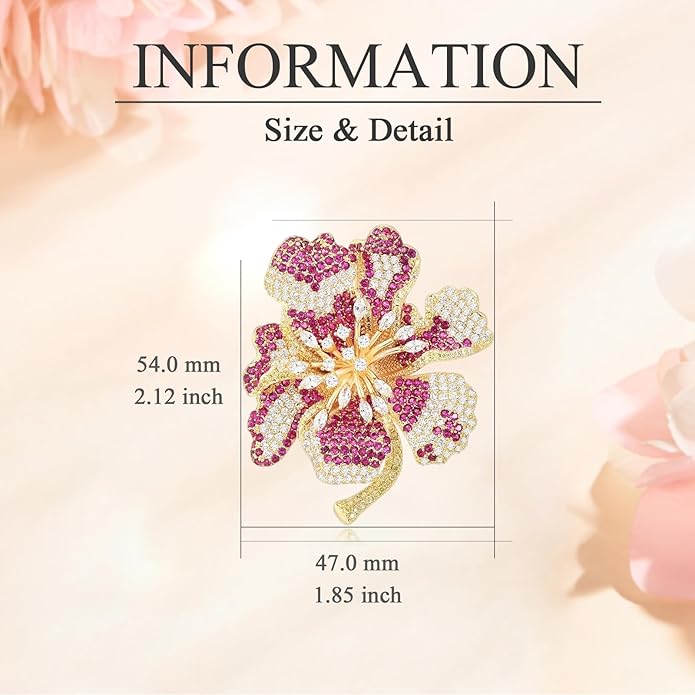 Flower Brooch for Women Rhinestone Flower Brooch Pins Floral Brooches Jewelry Gift for Mom Wife
