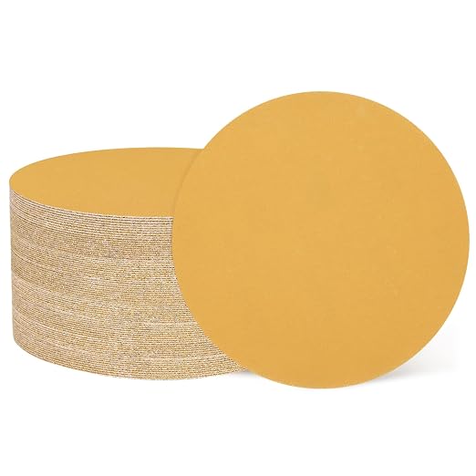 HARFINGTON 100 Pcs 6 Inch Sanding Discs 400 Grit Yellow Aluminum Oxide | Hook by HARFINGTON