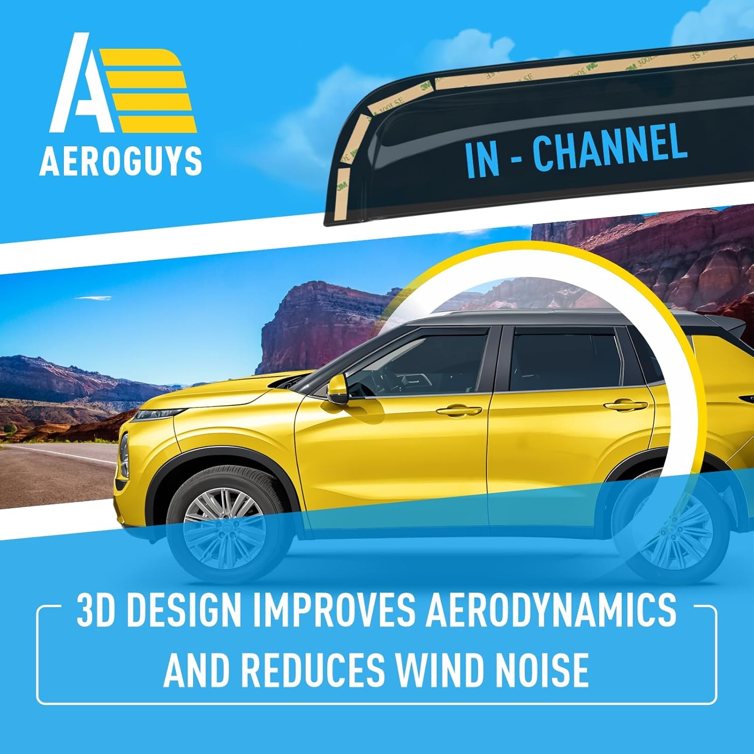 Extra Durable Window Deflectors in-Channel Window Visors Rain Guards Fit for Mitsubishi Outlander 2022-2025, Sun Visors, Wind VentVisors, Vent Shades, Exterior Car Accessories - 4 pcs. AG0848