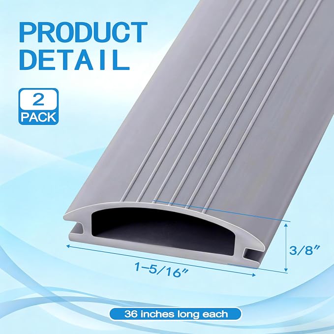 2 Pack 36 Inch Door Threshold Seal Vinyl Replacement Insert - Image 2