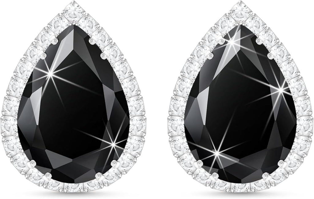 Linawe Women Stud Earrings, Teardrop Diamond Moissanite Cubic Zirconia Earrings Studs Rhinestone Jewelry Gold/Silver/Rose Gold