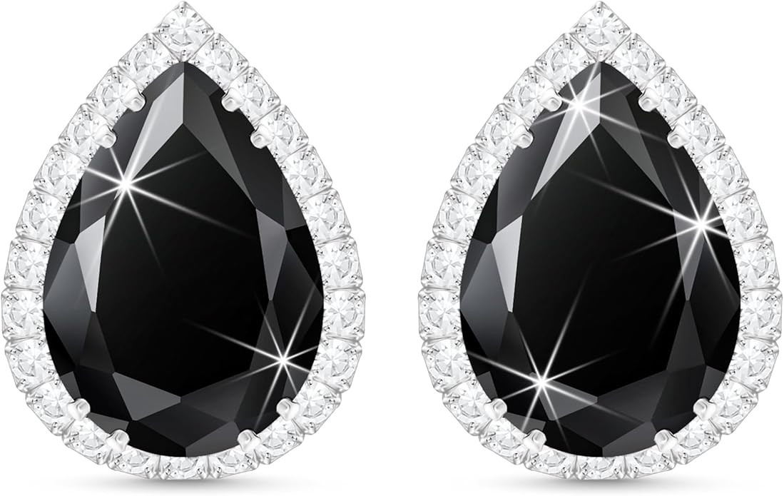 Linawe Women Stud Earrings, Teardrop Diamond Moissanite Cubic Zirconia Earrings Studs Rhinestone Jewelry Gold/Silver/Rose Gold