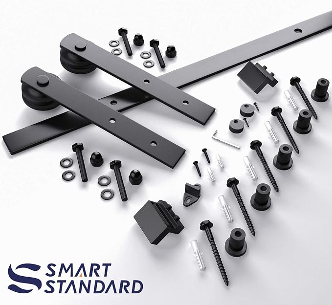 SMARTSTANDARD 6.6ft Sliding Barn Door Hardware kit, Fit 36-40" W Doorpanel | - Image 3