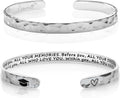 Carviell Engraved Cuff Bracelets for Women – Inspirational, Friendship, Love, Mom, Daughter, Sister, Christian, Graduation, Memorial & Wedding Gifts – 80+ Phrases – Stainless Steel, Gift-Ready