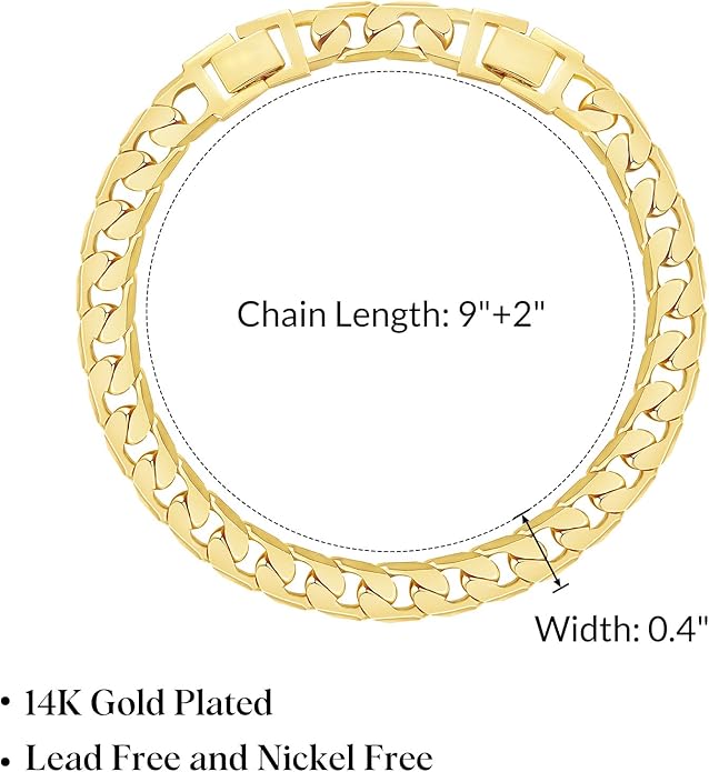 KissYan Gold Ankle Bracelets for Women, 14K Gold Anklets Chunky Cuban Link Chain Summer Beach Foot Jewelry Gifts for Women