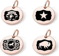 SM Design Western Charm Set of 4 – Stainless Steel Western Charms for Bracelets & Necklaces – Cowgirl, Ranch & Country Style Jewelry Charms – Western Gift for Women & Moms