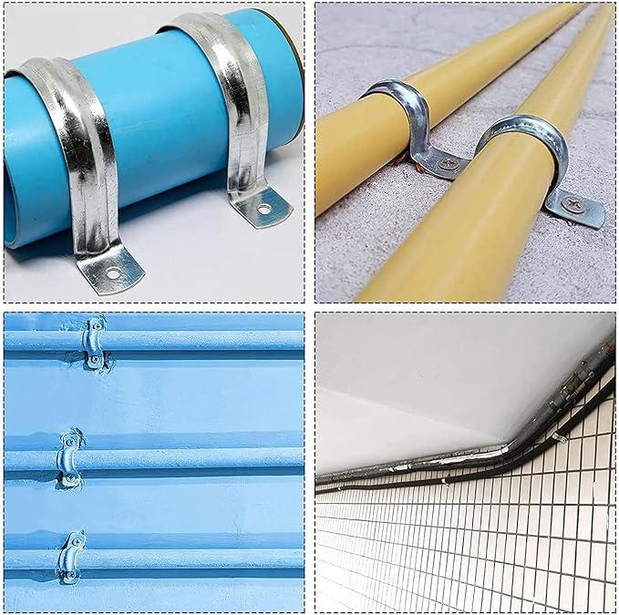 10 Pcs 3inch Rigid Pipe Strap, Two Hole Stainless Steel Strap U Bracket - Image 6
