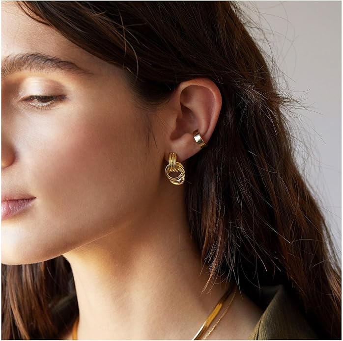 14K Gold Earring Cross Waterdrop Butterfly Heart Knot Earrings for Women Gold Silver Cross Leverback Drop Gold Silver Teardrop Hoop Dangle Earring White Gold Dangle Drop Earring